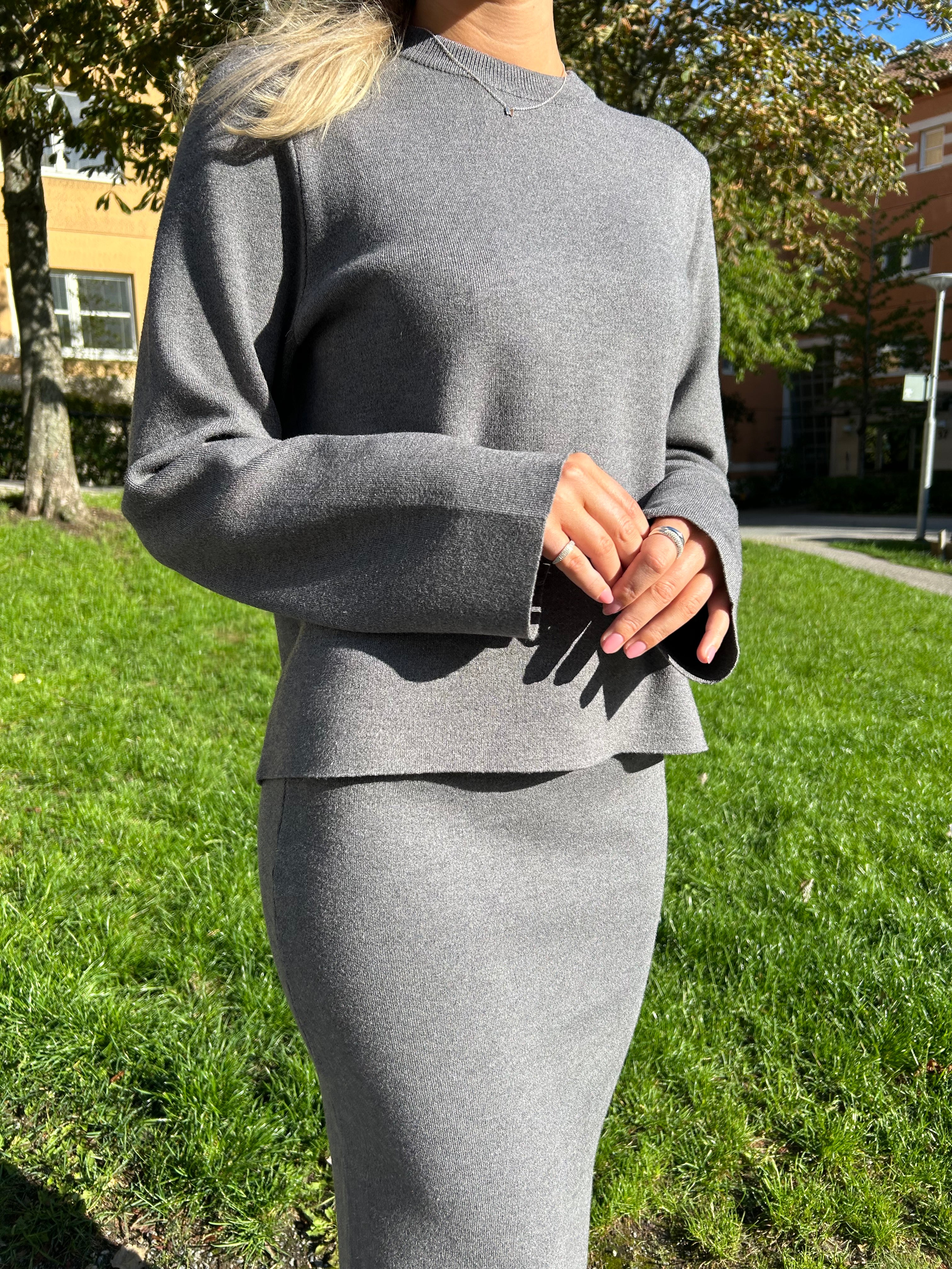 OBJREYNARD Pullover - Medium Grey Melange